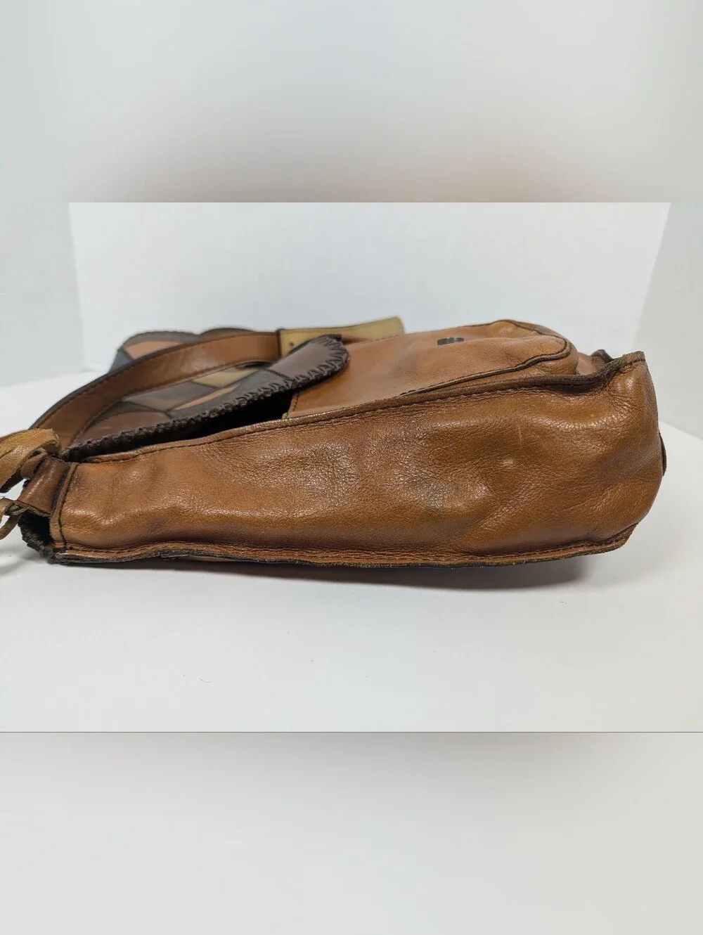 Patricia Nash Patchwork Armeno Genuine Leather Messenger Bag Crossbody Purse